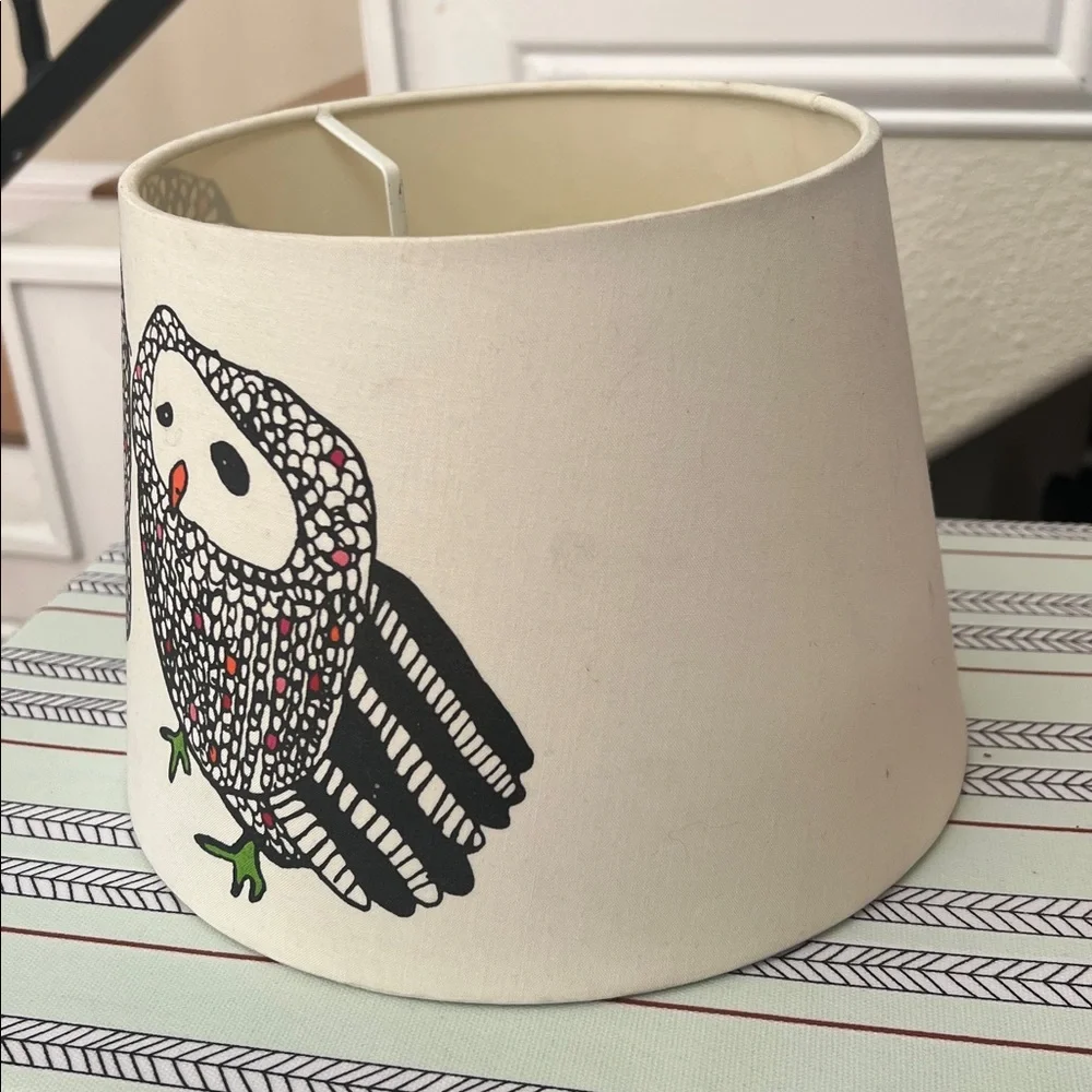 IKEA Gulort Owl Motif White Canvas Bird Print Home Decorative Lamp Shade